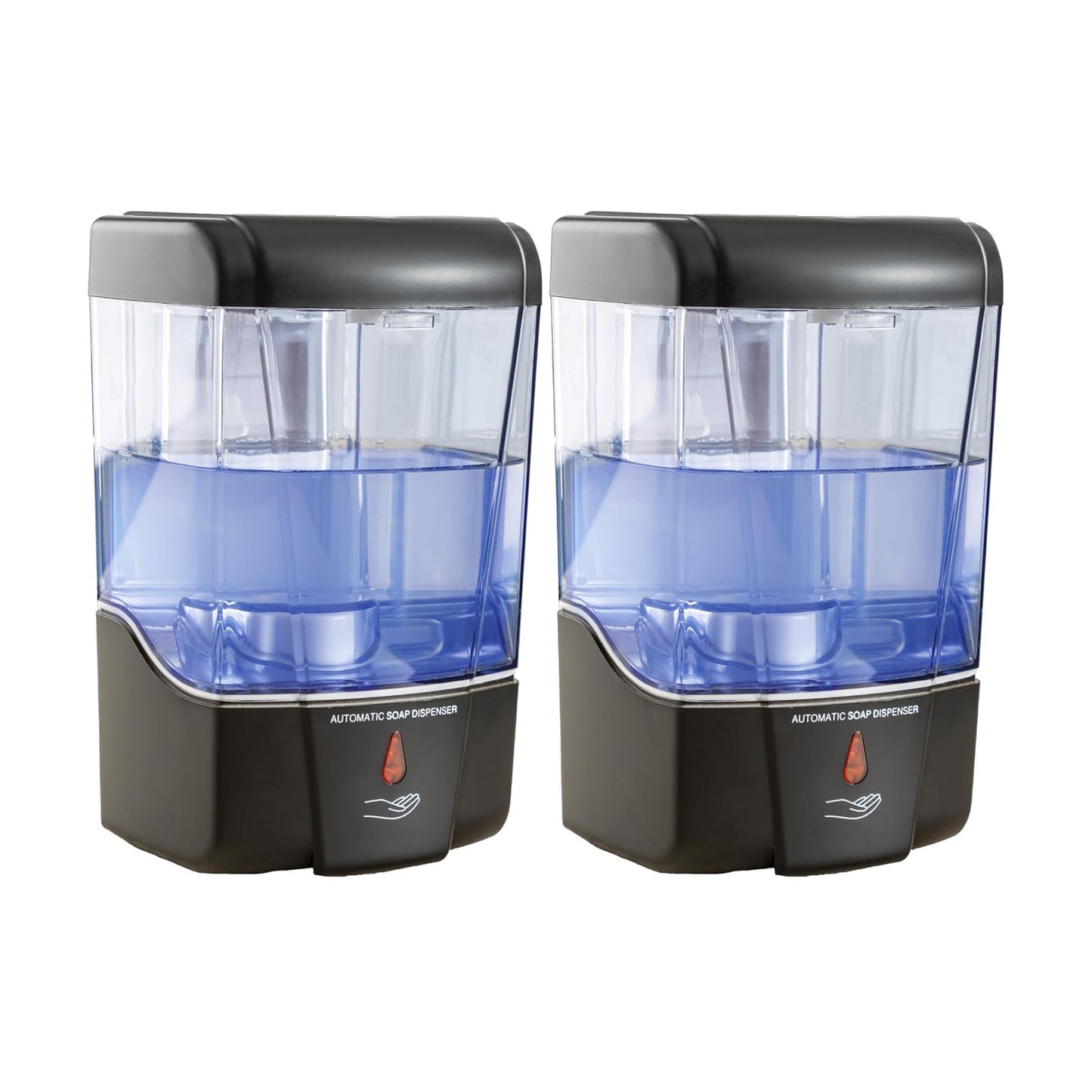 Soap Dispenser Wall Mount Commercial 2 Pack Black Automatic Hand Wash Dispensers 20OZ Suitable Liquid Sanitizer