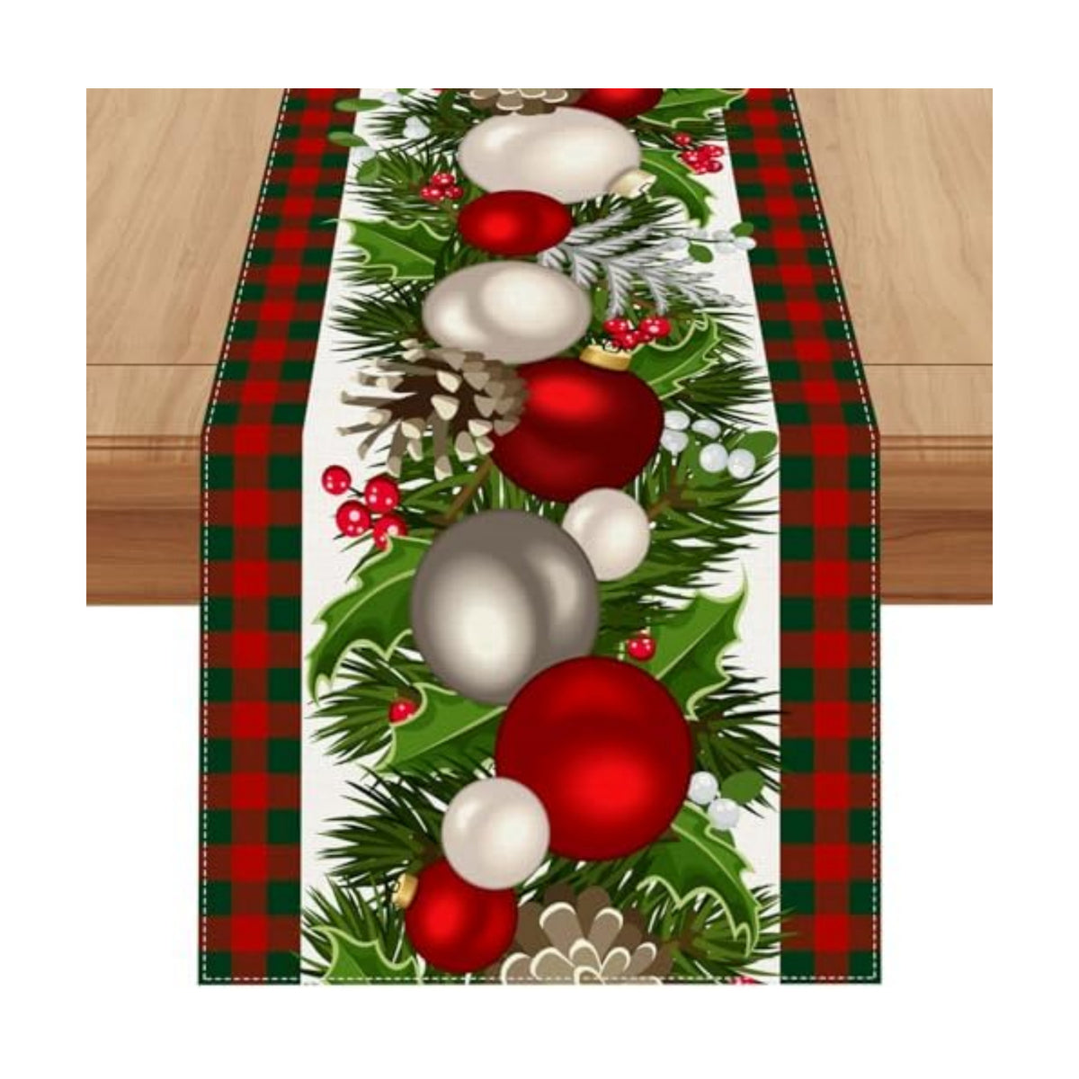 Jiudungs Christmas Table Runner, Xmas Holiday Decorations for Home Decor