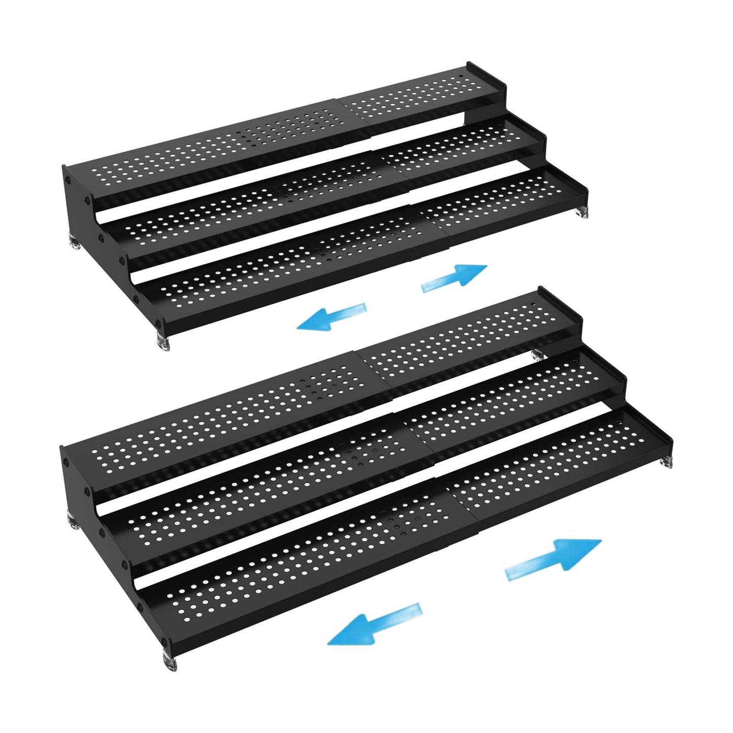 Expandable Spice Rack organizer with 3-Tier step shelf,Modern Design heavy duty,Non Skid and Visibility ,Great for