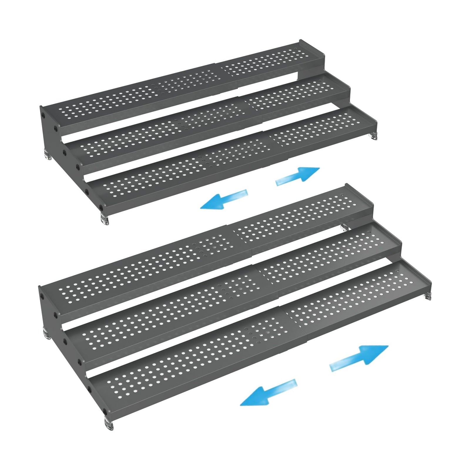 Expandable Spice Rack organizer with 3-Tier step shelf,Modern Design heavy duty,Non Skid and Visibility,Great for