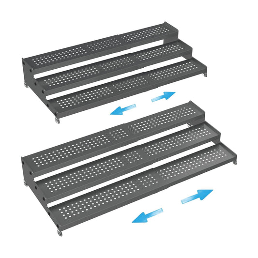 Expandable Spice Rack organizer with 3-Tier step shelf,Modern Design heavy duty,Non Skid and Visibility,Great for