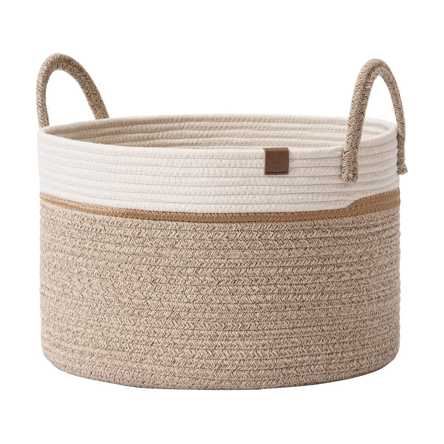 Woven Basket Rope Storage Baskets / White & Desert / S