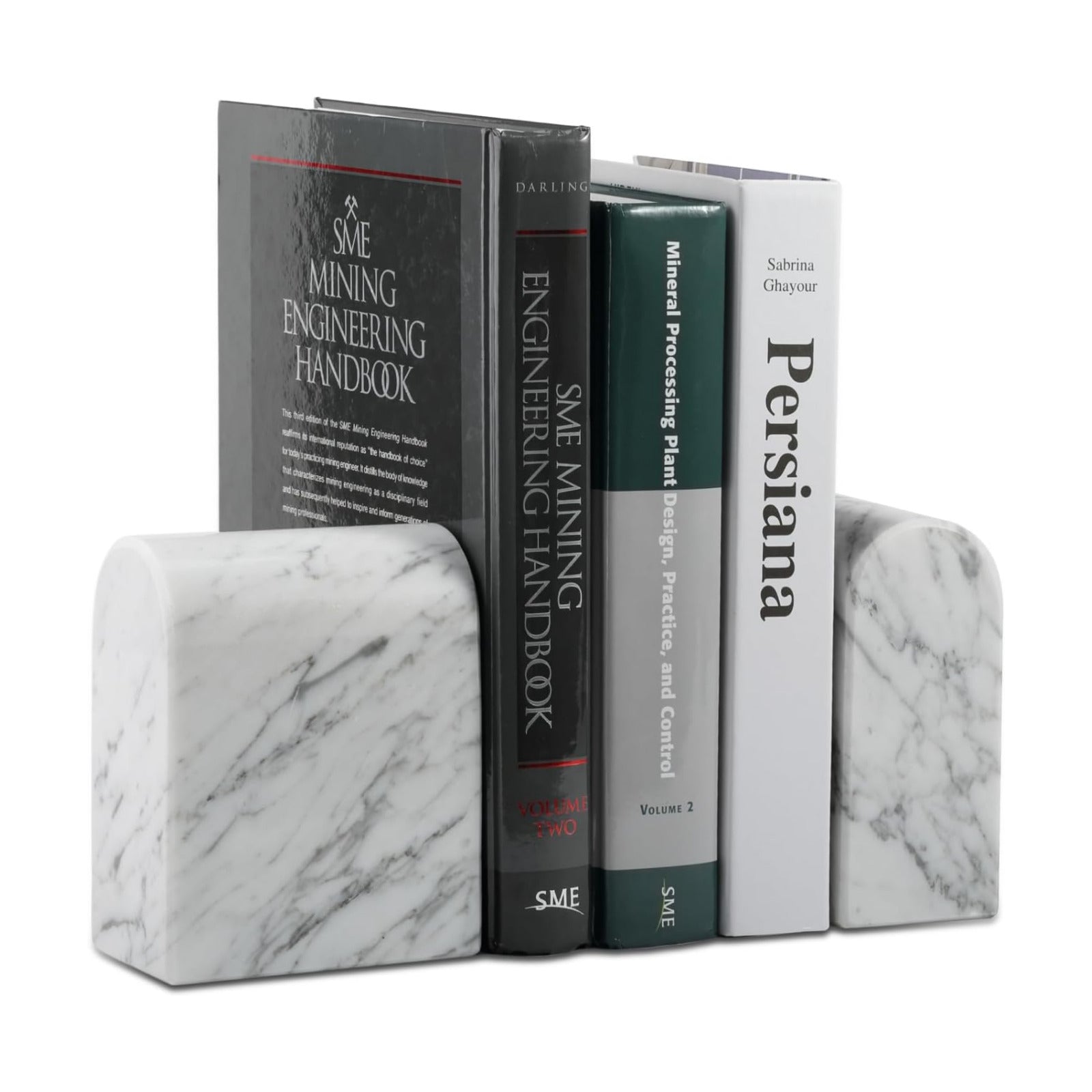 Book Ends for Heavy Books / White Marble-bianco Carrara