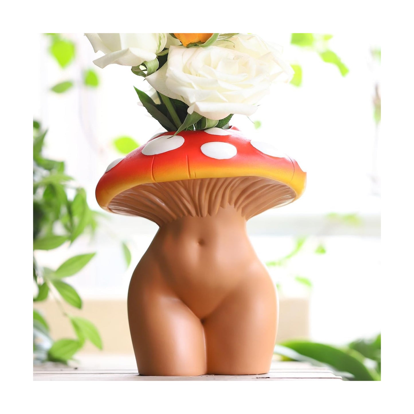 Mushroom Lady Body Vase for Flower / Gradient Bronze / Medium