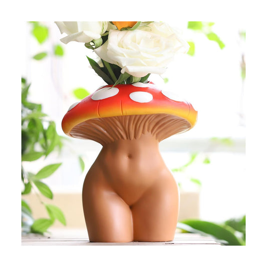 Mushroom Lady Body Vase for Flower / Gradient Bronze / Medium