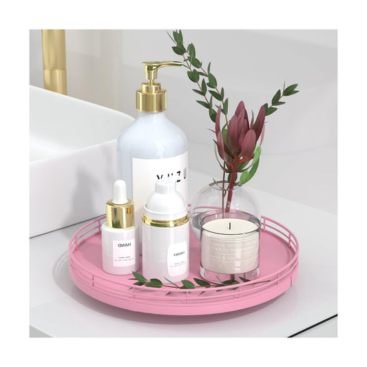 10" Oak Wood Bathroom Tray for Counter / Pink / Set of 10