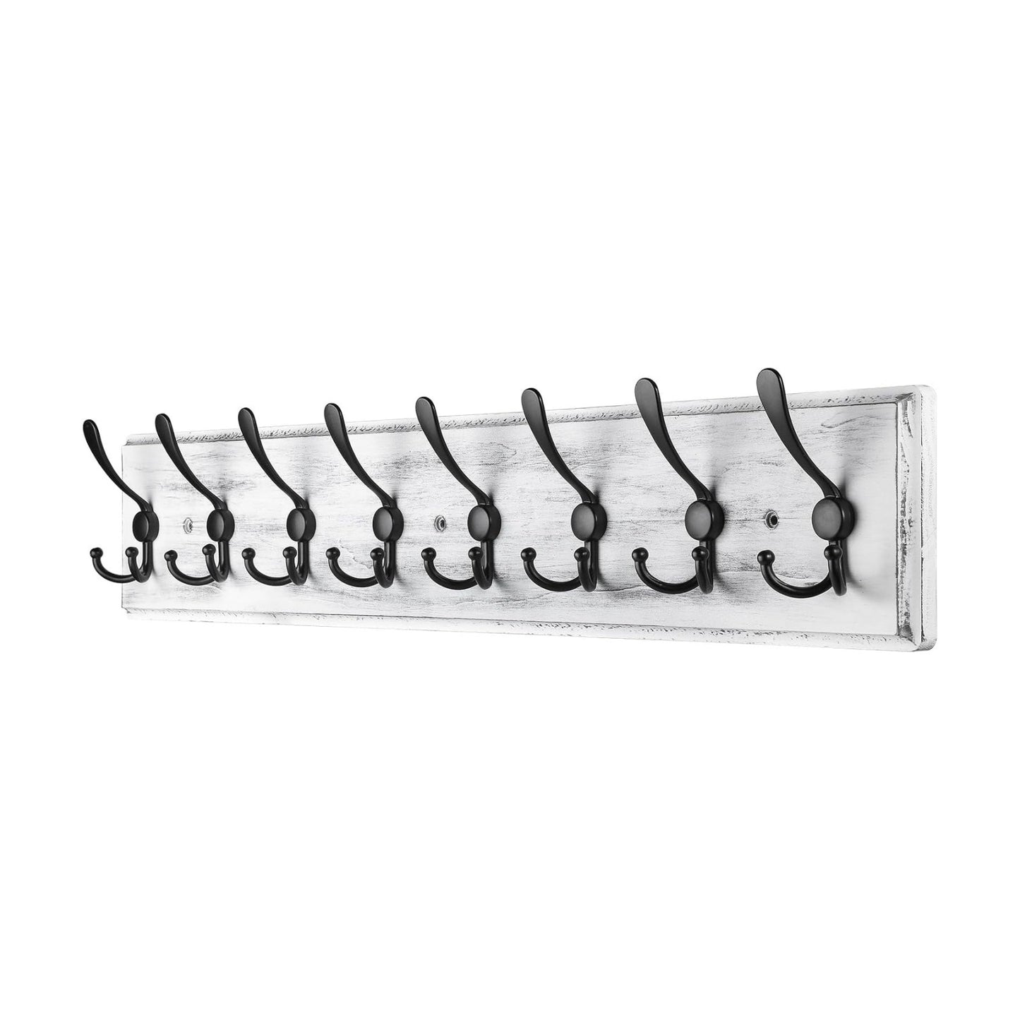 Coat Rack Wall Mount, Wooden Heavy Duty Coat Rack for Wall,8 Triple Coat Hanger Hooks for Hanging