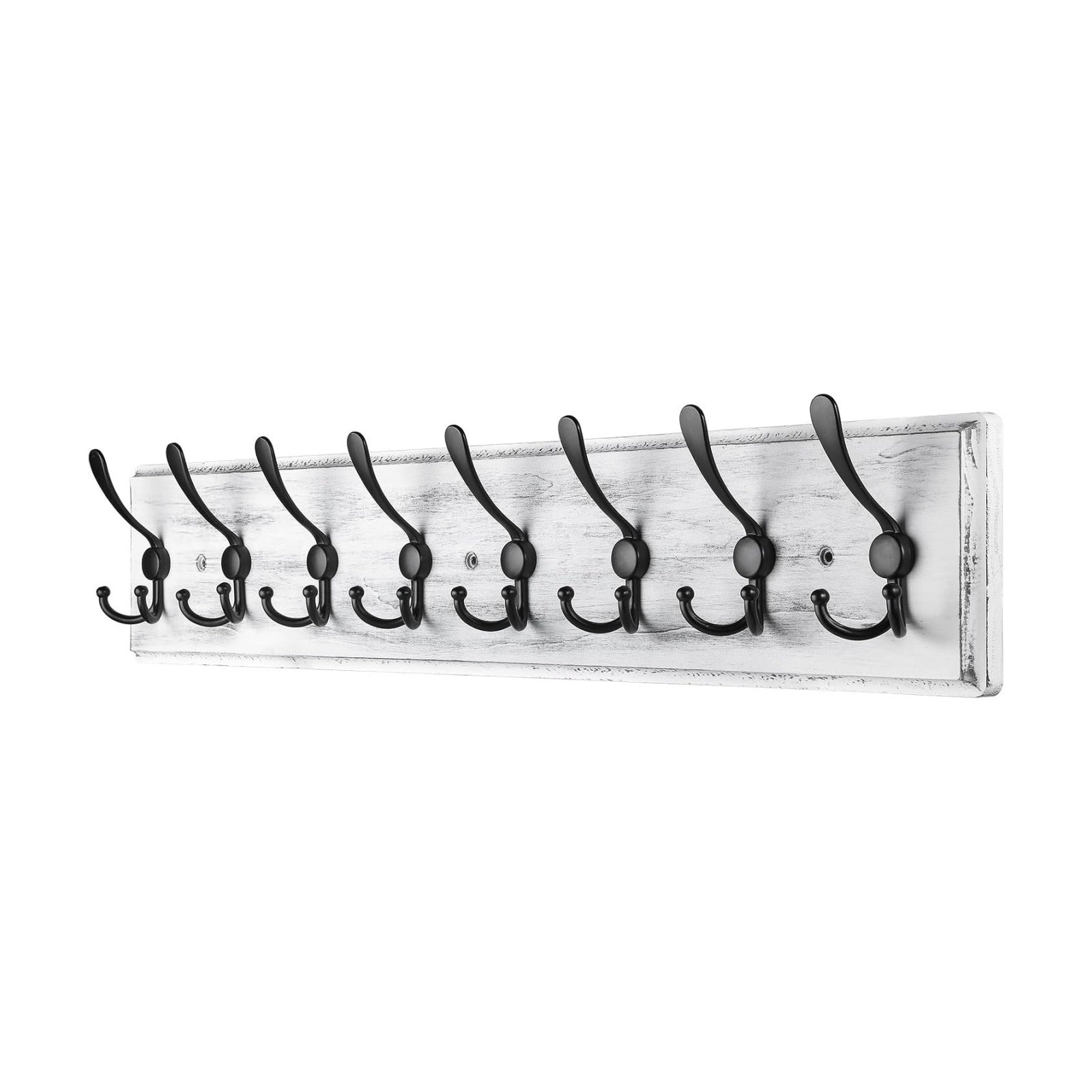Coat Rack Wall Mount, Wooden Heavy Duty Coat Rack for Wall,8 Triple Coat Hanger Hooks for Hanging