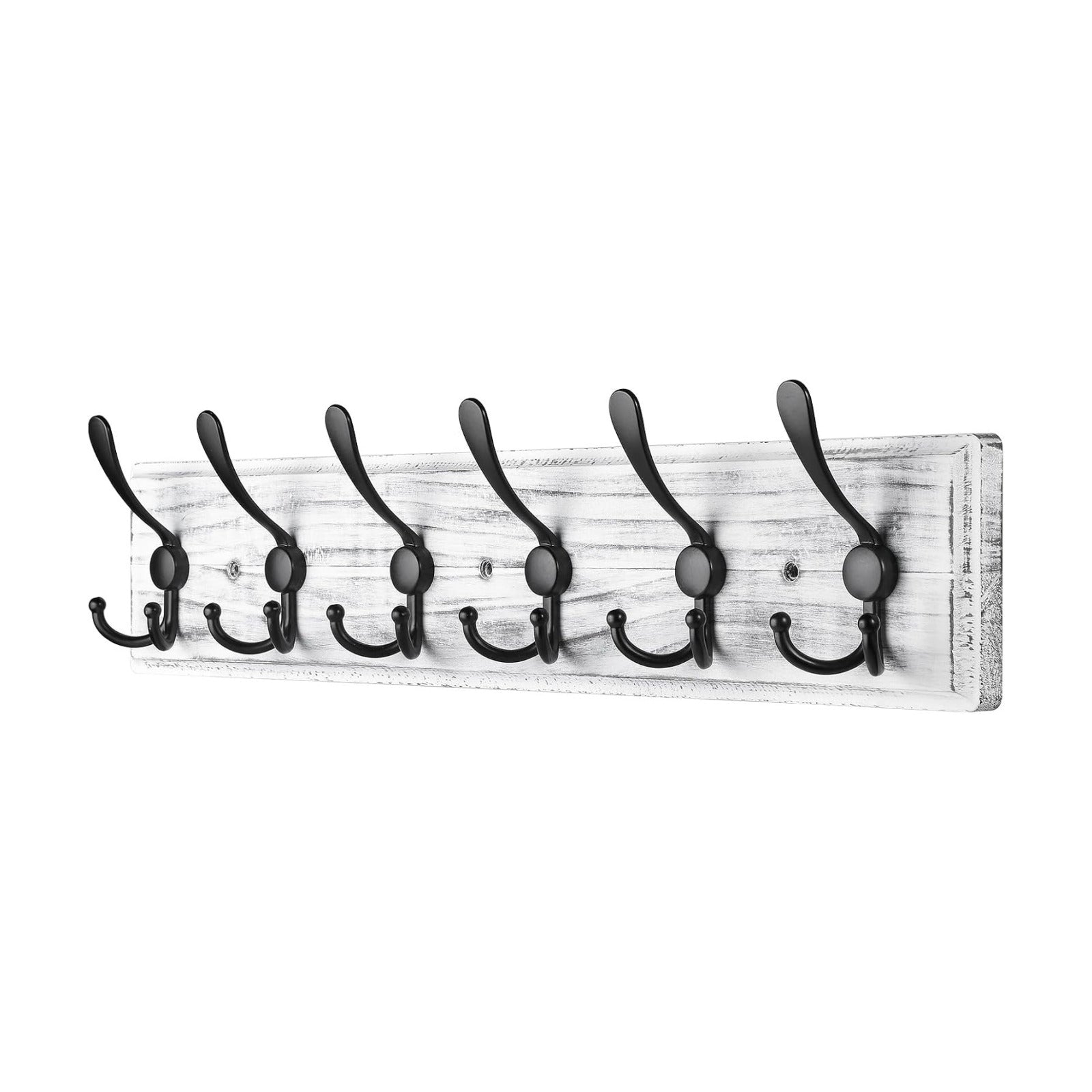 Coat Rack Wall Mount, Wooden Heavy Duty Coat Rack for Wall,6 Triple Coat Hanger Hooks for Hanging