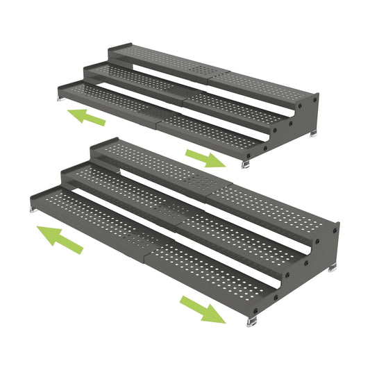 Jojocross Metal Spice Rack Organizer for Cabinet, 3 Tier Expandable Spice Storage shelf, Great for Kitchen Cabinets