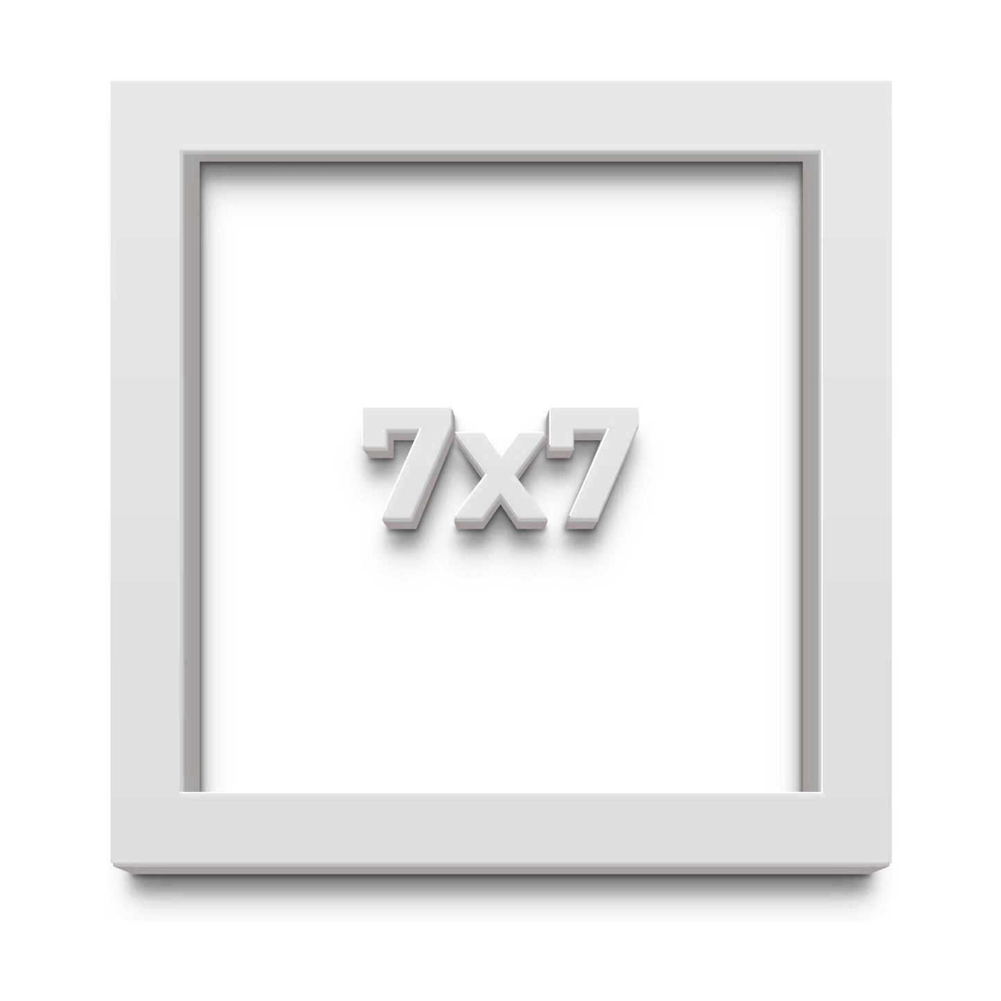 7x7 Shadow Box White Contemporary Wood Shadow Box with White Acid-Free Backing, UV Acrylic & Hanging Hardware