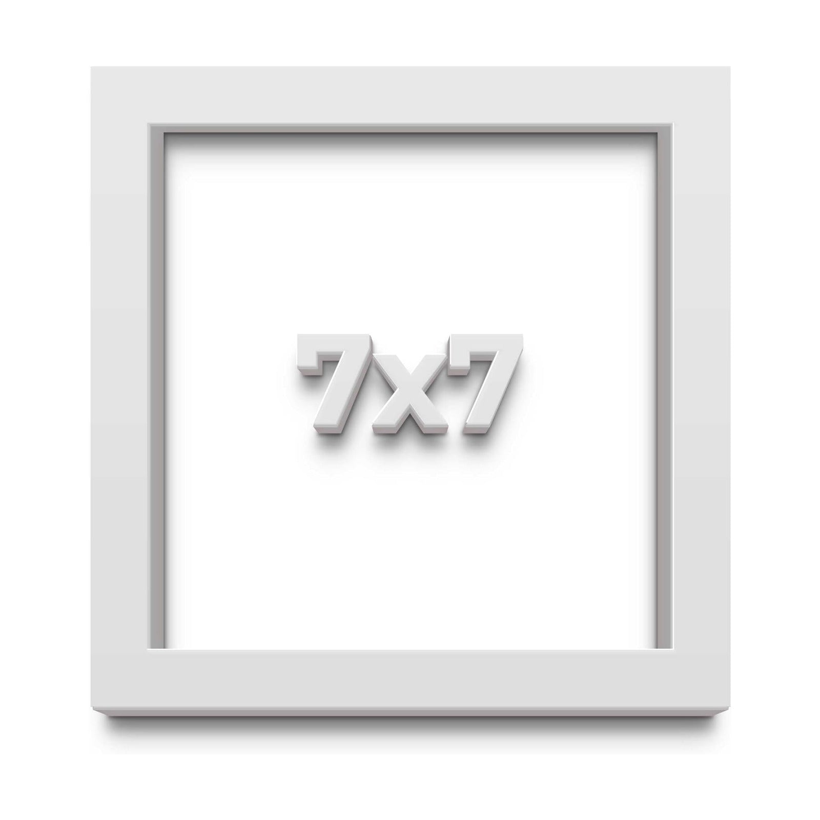 7x7 Shadow Box White Contemporary Wood Shadow Box with White Acid-Free Backing, UV Acrylic & Hanging Hardware