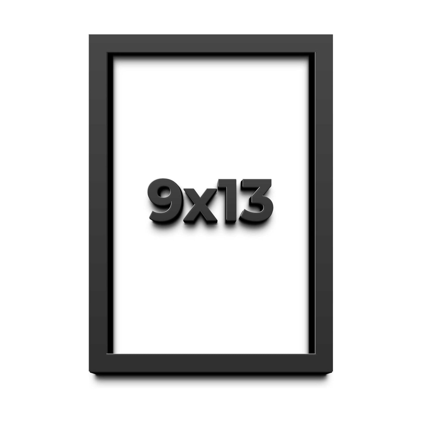 9x13 Shadow Box Black Extra Deep 2" Solid Wood Shadow Box with White Acid-Free Backing, UV Acrylic Plexiglass & Hanging