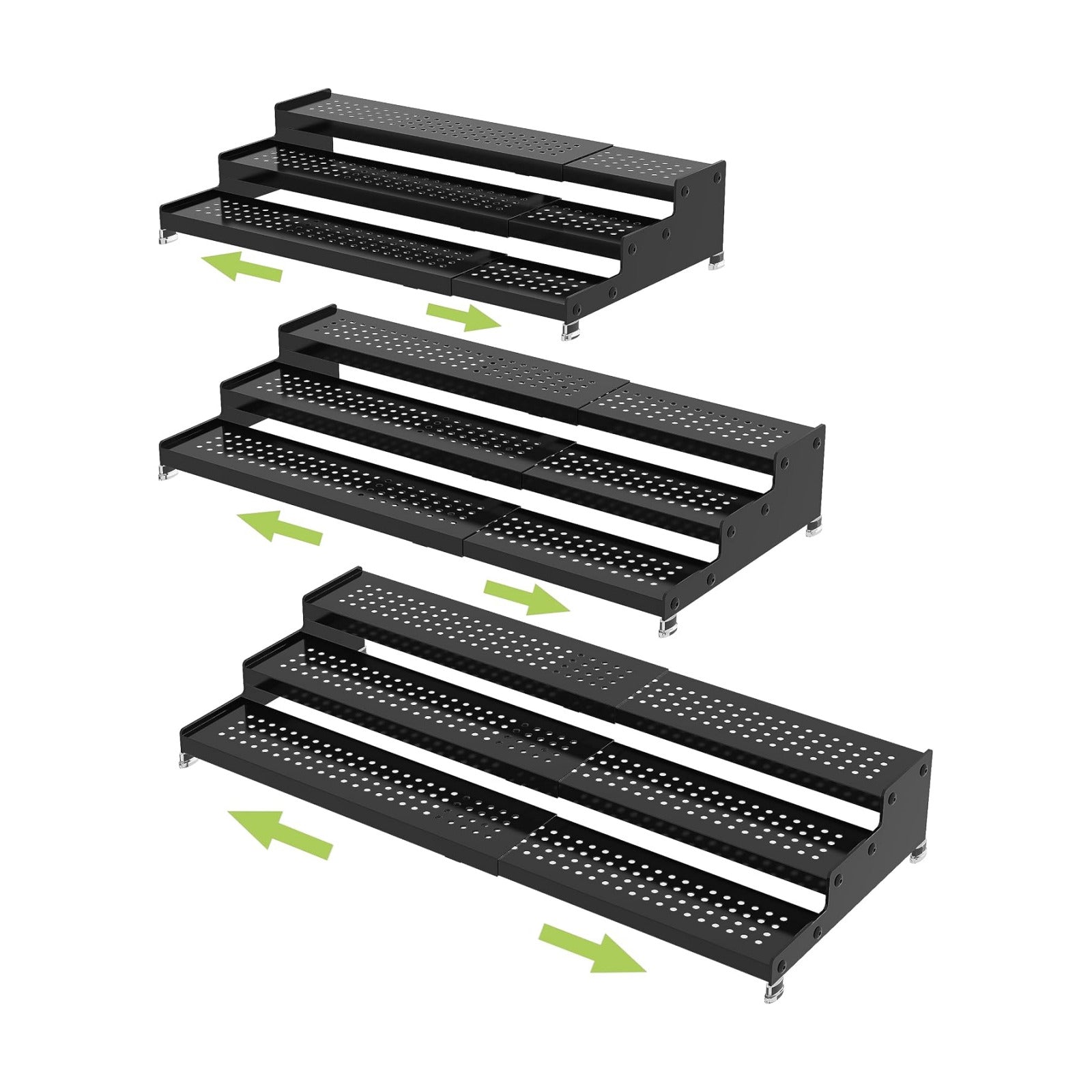 Jojocross Metal Spice Rack Organizer for Cabinet, 3 Tier Expandable Spice Storage Shelf, Great for Kitchen Cabinets