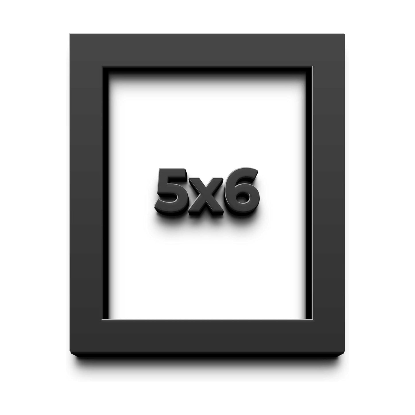 5x6 in Shadow Box Black Extra Deep 2" Solid Wood Shadow Box with White Acid-Free Backing, UV Acrylic Plexiglass &