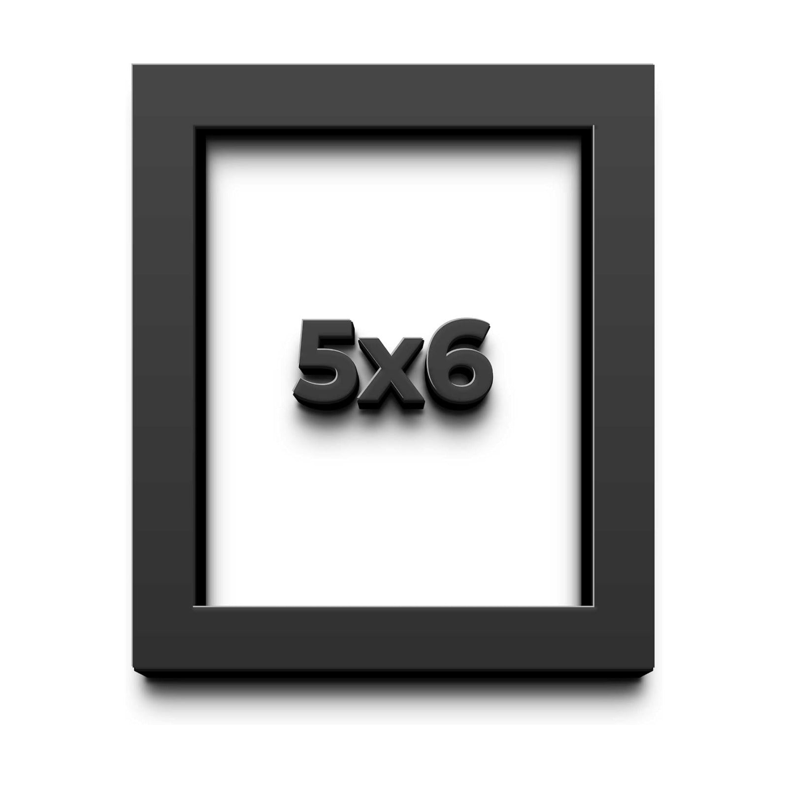 5x6 in Shadow Box Black Extra Deep 2" Solid Wood Shadow Box with White Acid-Free Backing, UV Acrylic Plexiglass &