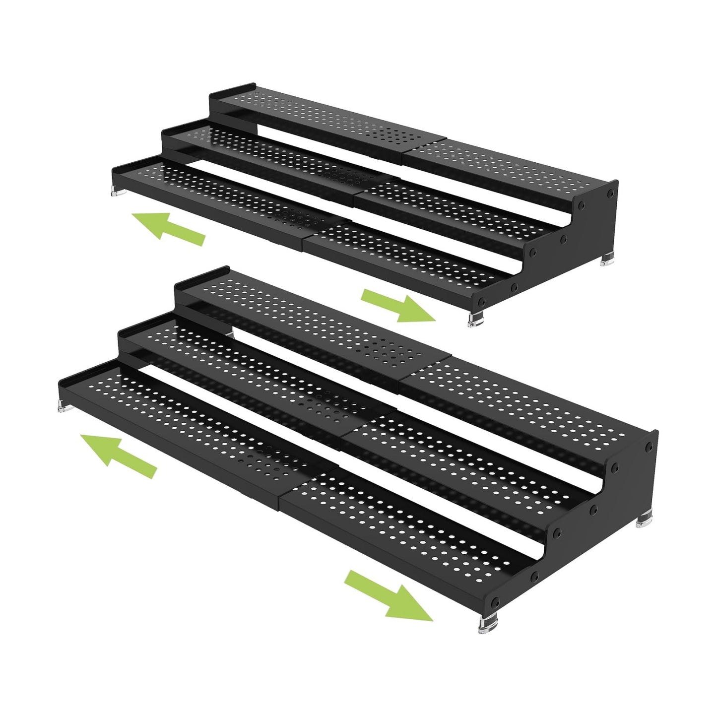 Jojocross Metal Spice Rack Organizer for Cabinet, 3 Tier Expandable Spice Storage shelf, Great for Kitchen Cabinets