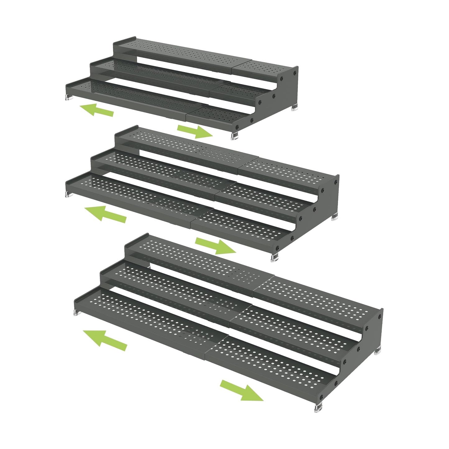 Jojocross Metal Spice Rack Organizer for Cabinet, 3 Tier Expandable Spice Storage Shelf, Great for Kitchen Cabinets