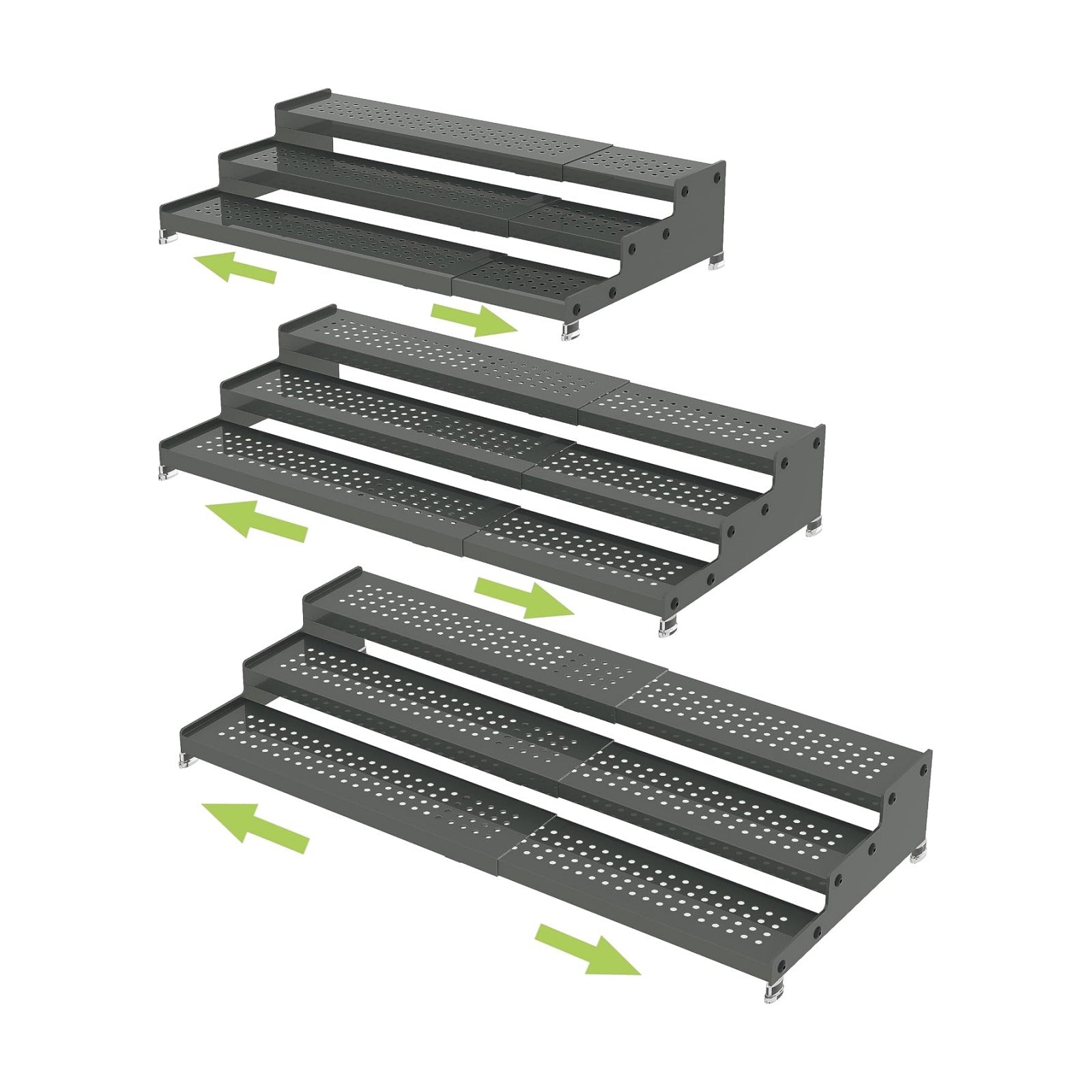 Jojocross Metal Spice Rack Organizer for Cabinet, 3 Tier Expandable Spice Storage Shelf, Great for Kitchen Cabinets