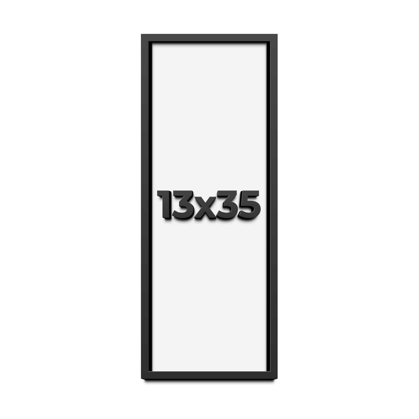 13x35 Shadow Box Frame Black | 2 Inches Deep Shadowbox with 1 3/4 Inch Usable Depth | UV Resistant Acrylic Front, Acid