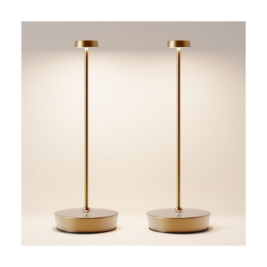 2 Pack Rechargeable Cordless Table Lamp, 6000mAh Battery Table Light | 3 Color Stepless Dimming Portable LED Table