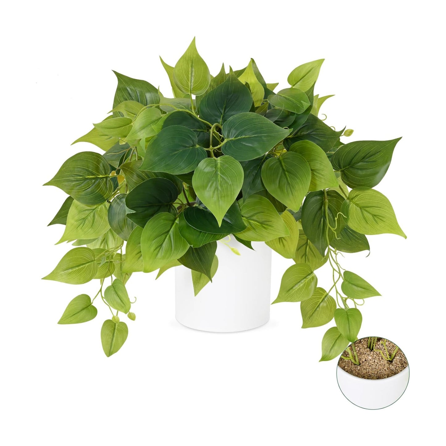 Faux Plants Indoor / White Ceramic Pot