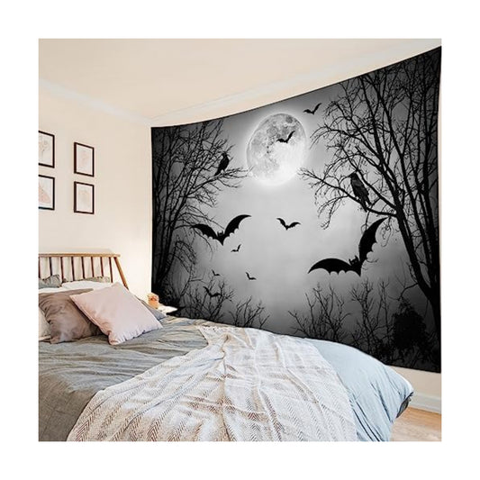 HVEST Horror Halloween Tapestry Wall Hanging for Bedroom,70.9Lx92.5W Inches