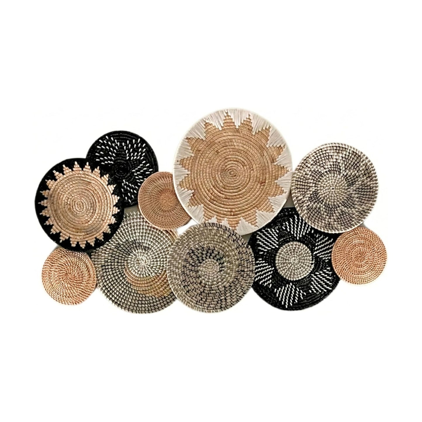 Woven Basket Wall Decor / Set of 10