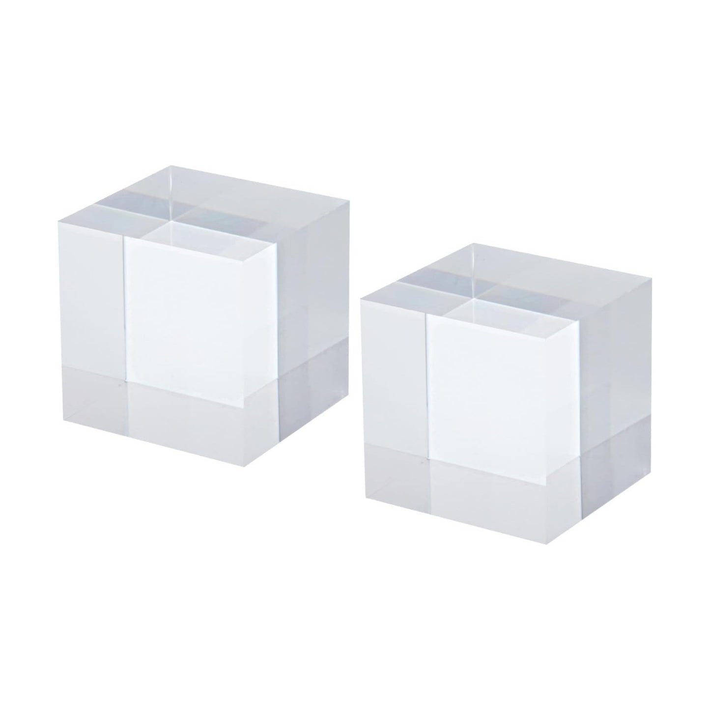 Polished Acrylic Cube Display Stand Block Collection Showcase Ring / 2 x 2 x 2 / Set of 2