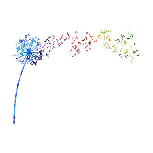 Colorful Wall Decor Flower Wall Sticker Watercolor Flowers Vinyl Sticker / Music Notes Dandelion