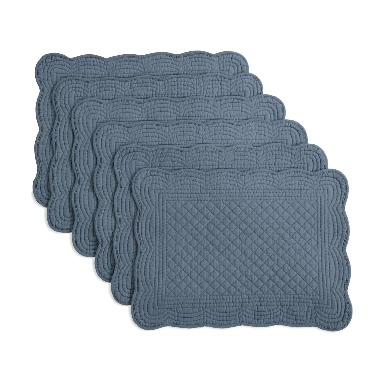 HOMBYS Quilted Placemats Set of 6 Washable-13x18 inches Rectangular Placemats for Kitchen Table-100% Cotton Fabric