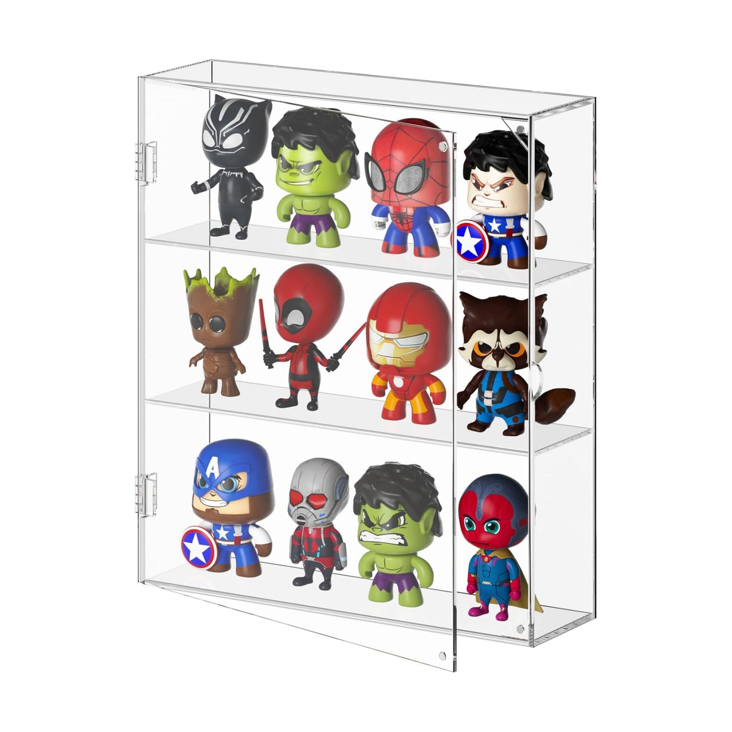 AITEE 3 Tiers Acrylic Display Case for Mini Funko Pop on Wall or Desktop | 11.8"Lx3.4"Wx13.3"H, dustproof, 3 tiers