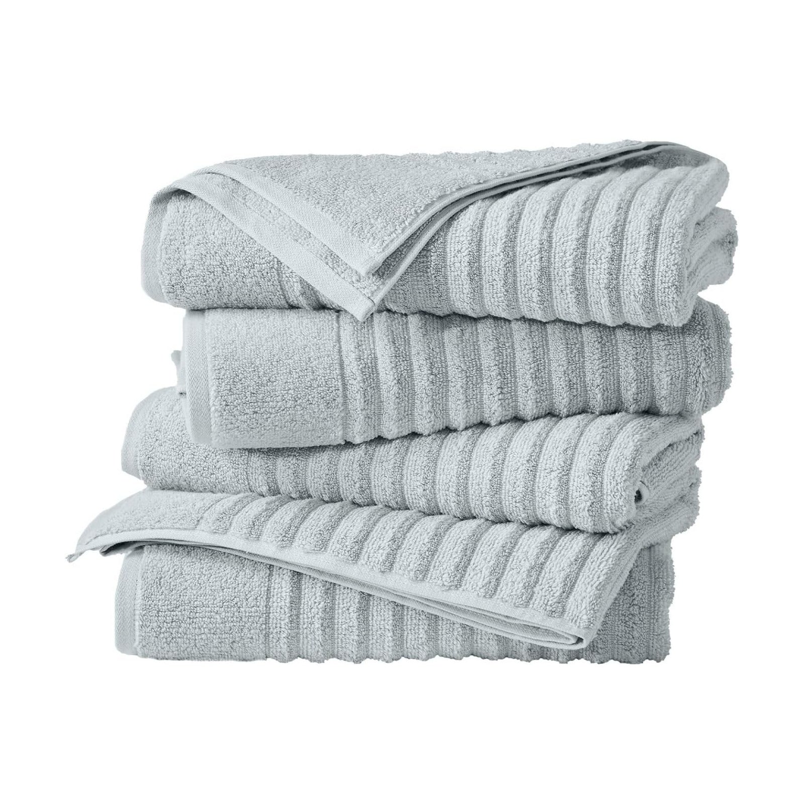 Great Bay Home 4 Pack Bath Towel Set - 100% Cotton Towels - Absorbent & Quick-Dry Towels for Bathroom (Light Blue)
