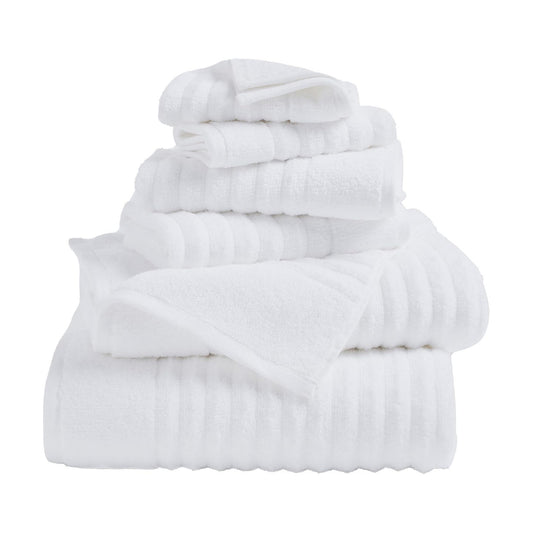 Great Bay Home Bath Towel Set - 100% Cotton 6 Piece Towel Set - Absorbent & Quick-Dry Towels for Bathroom (White)