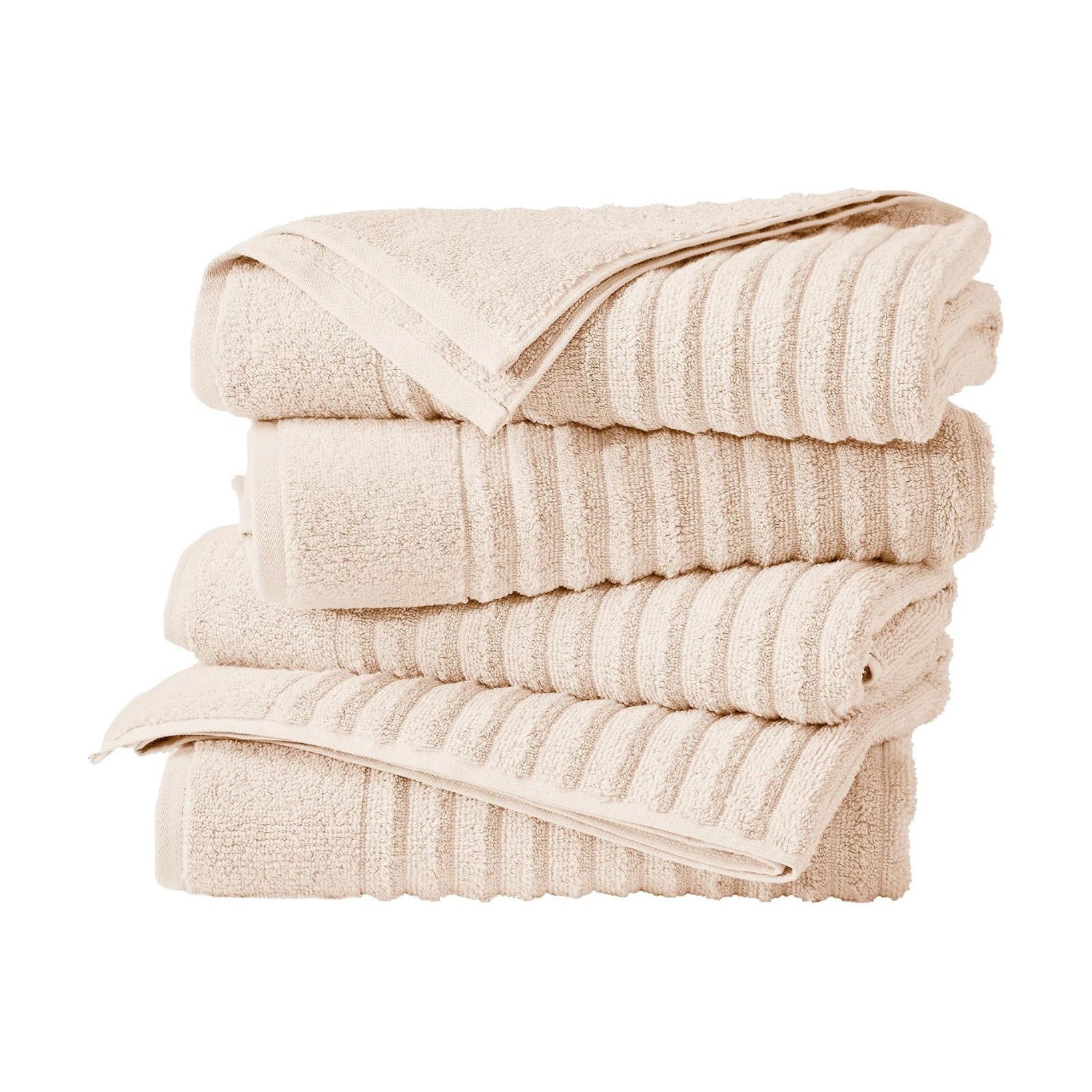 Great Bay Home 4 Pack Bath Towel Set - 100% Cotton Towels - Absorbent & Quick-Dry Towels for Bathroom (Pink Sand)