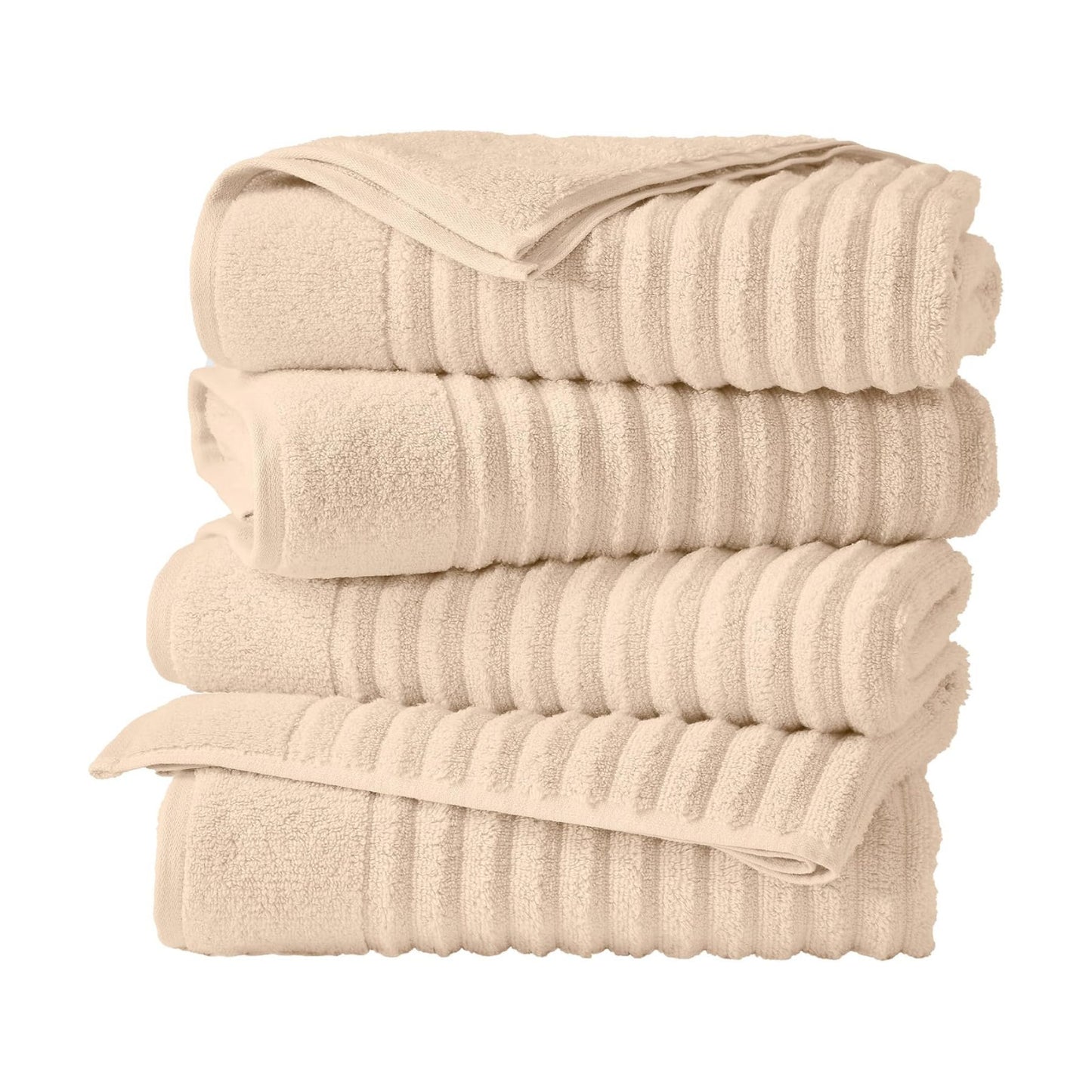 Great Bay Home 4 Pack Bath Towel Set - 100% Cotton Towels - Absorbent & Quick-Dry Towels for Bathroom (Dune)
