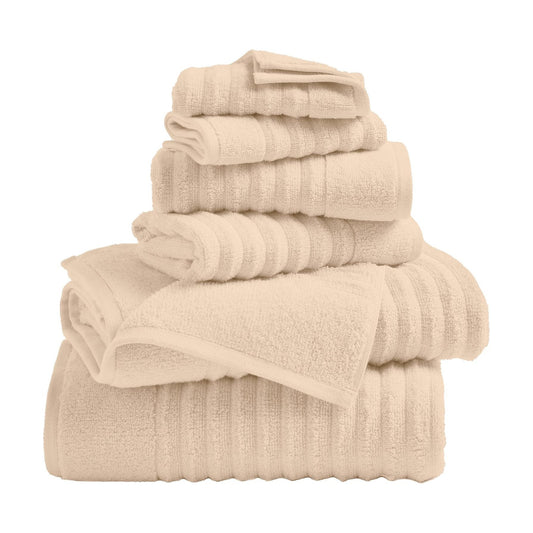 Great Bay Home Bath Towel Set - 100% Cotton 6 Piece Towel Set - Absorbent & Quick-Dry Towels for Bathroom (Dune)