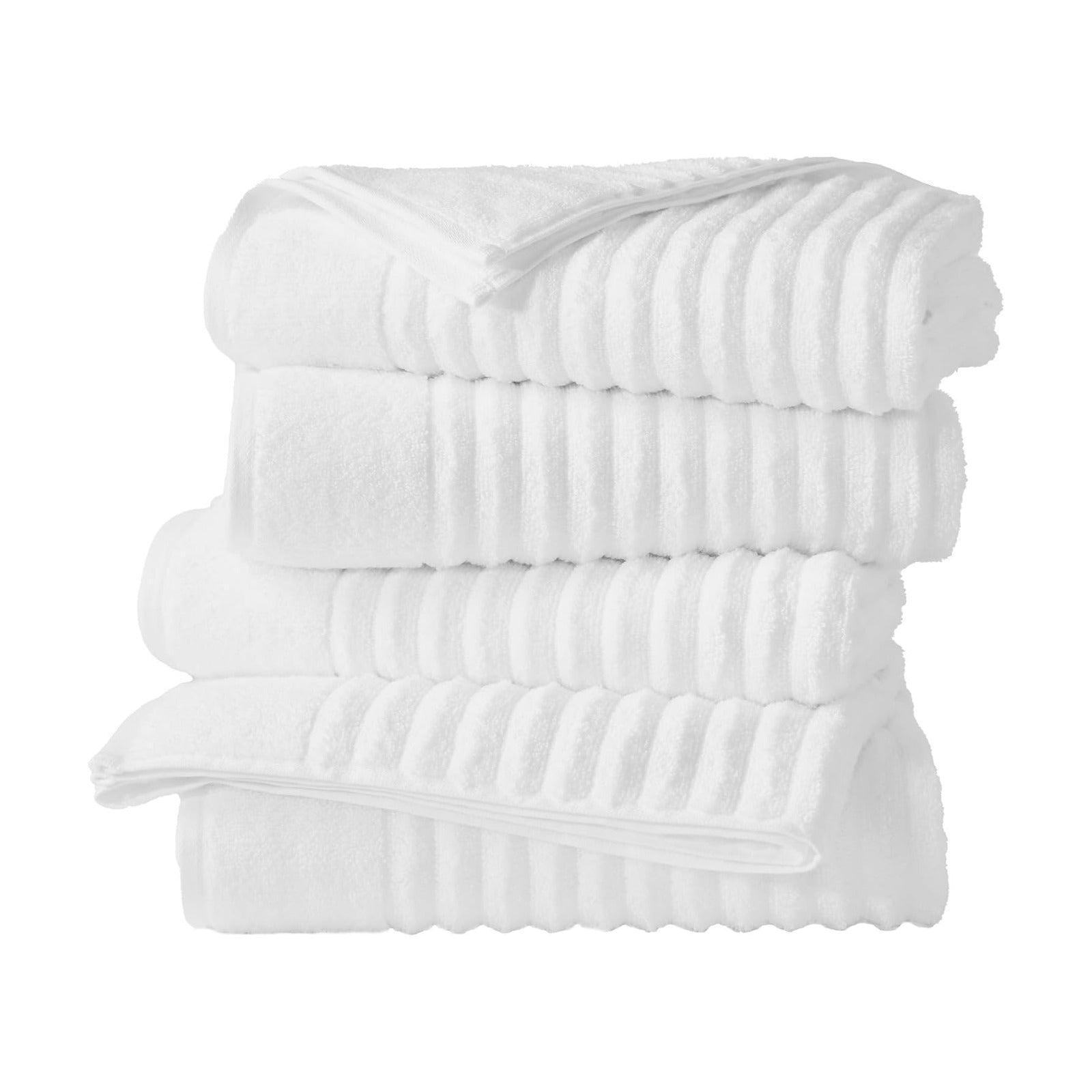 Great Bay Home 4 Pack Bath Towel Set - 100% Cotton Towels - Absorbent & Quick-Dry Towels for Bathroom (White)
