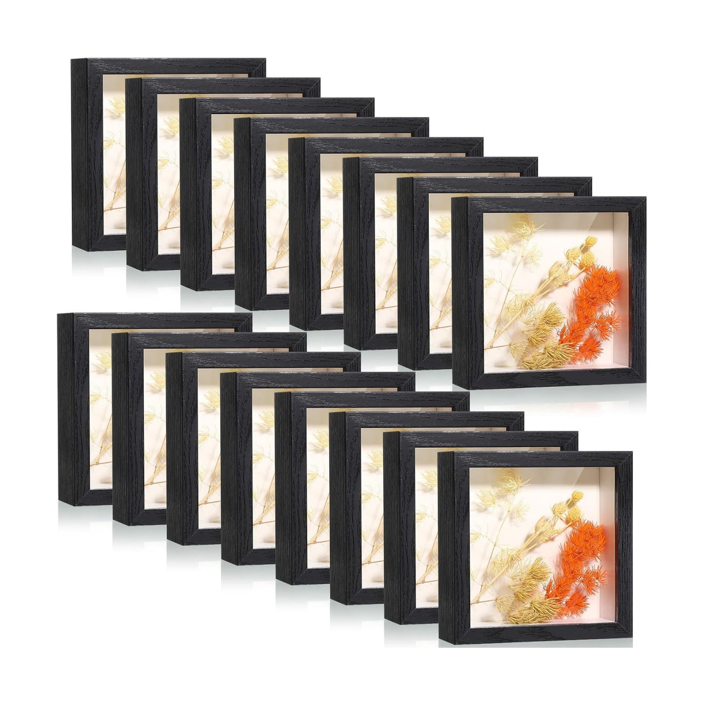 Ripeng 16 Pack Shadow Box Frame Display Case Picture Frame for Wedding Bouquet, Teacher Crafts, Photo, Ticket
