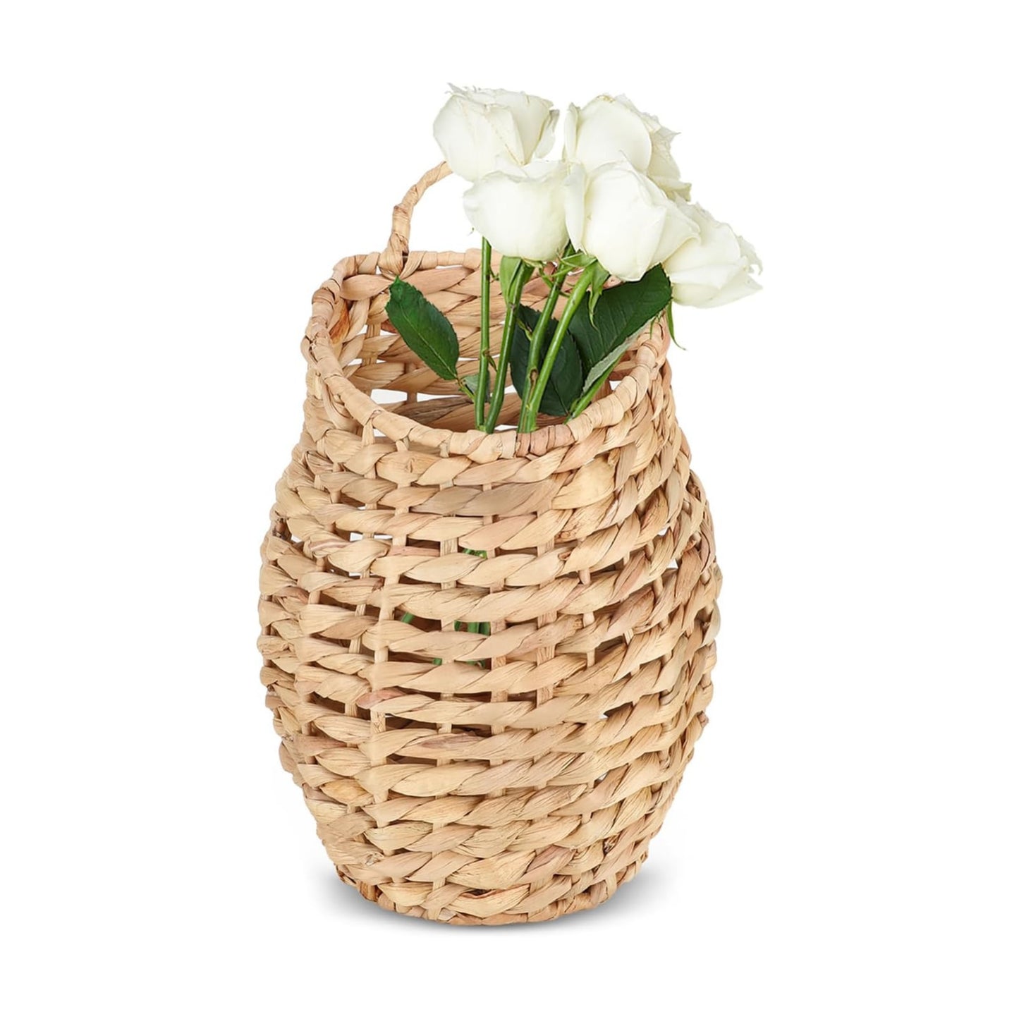 YRMT Water Hyacinth Woven Hanging Basket Wall Hanging Basket Decorative Front Door Basket Decor