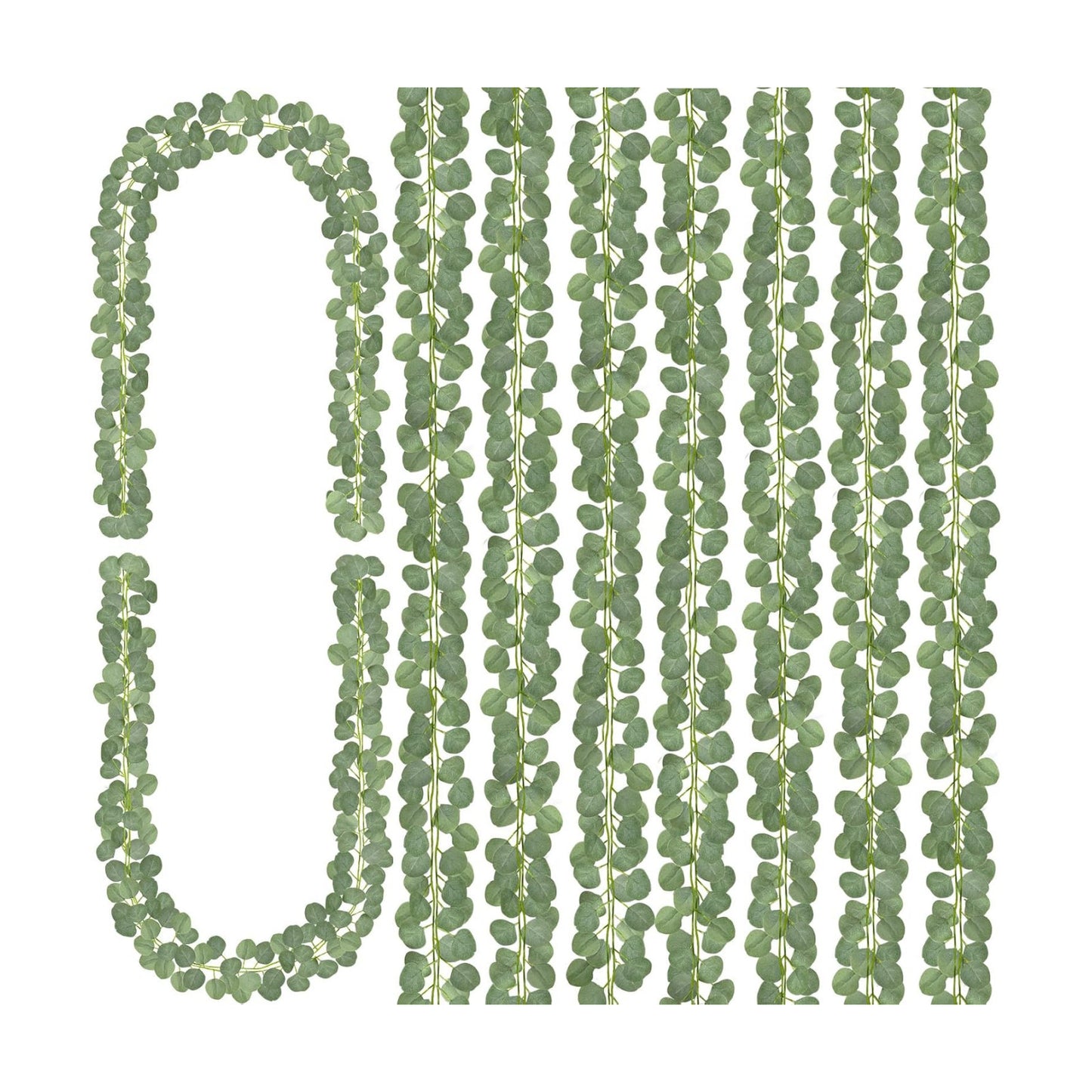 Artificial Eucalyptus Leaves Table Greenery Garland Wreath Spring Vines / 56FT / Set of 8