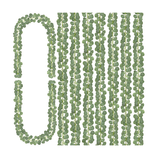 Artificial Eucalyptus Leaves Table Greenery Garland Wreath Spring Vines / 56FT / Set of 8