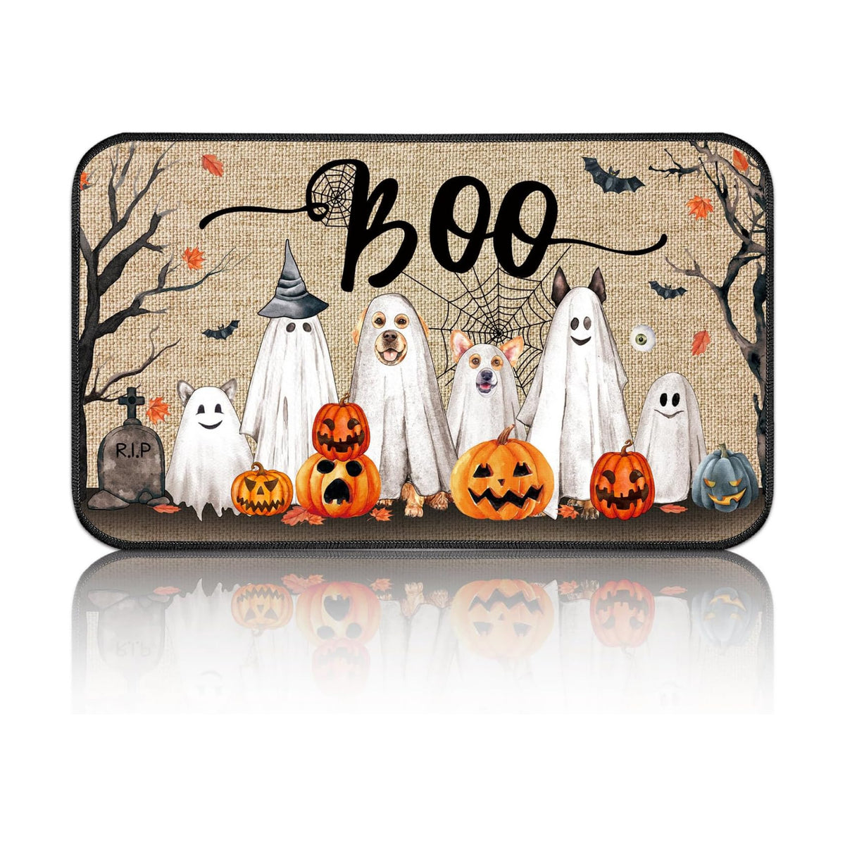 Ceenna Halloween Door Mat Welcome Mat for Front Door,Boo