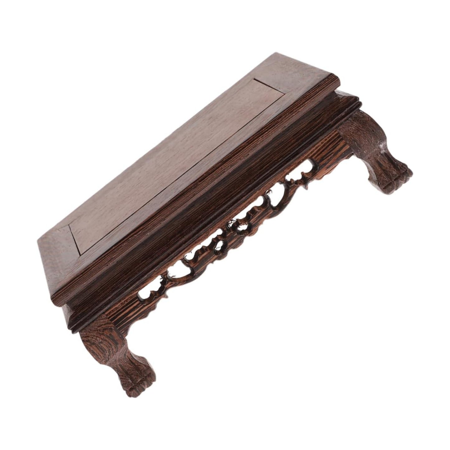 Rectangular Wooden Display Pedestal Multi-Use Plant Stand Flower Pot Base / 9.44 x 6.29 x 3.54