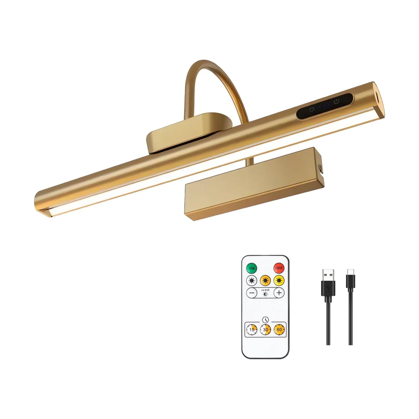 Dimmable Cordless Picture Light with Controller and Timer, Rechargeable 5000mAh Battery Wall Sconce for Wall Pictures