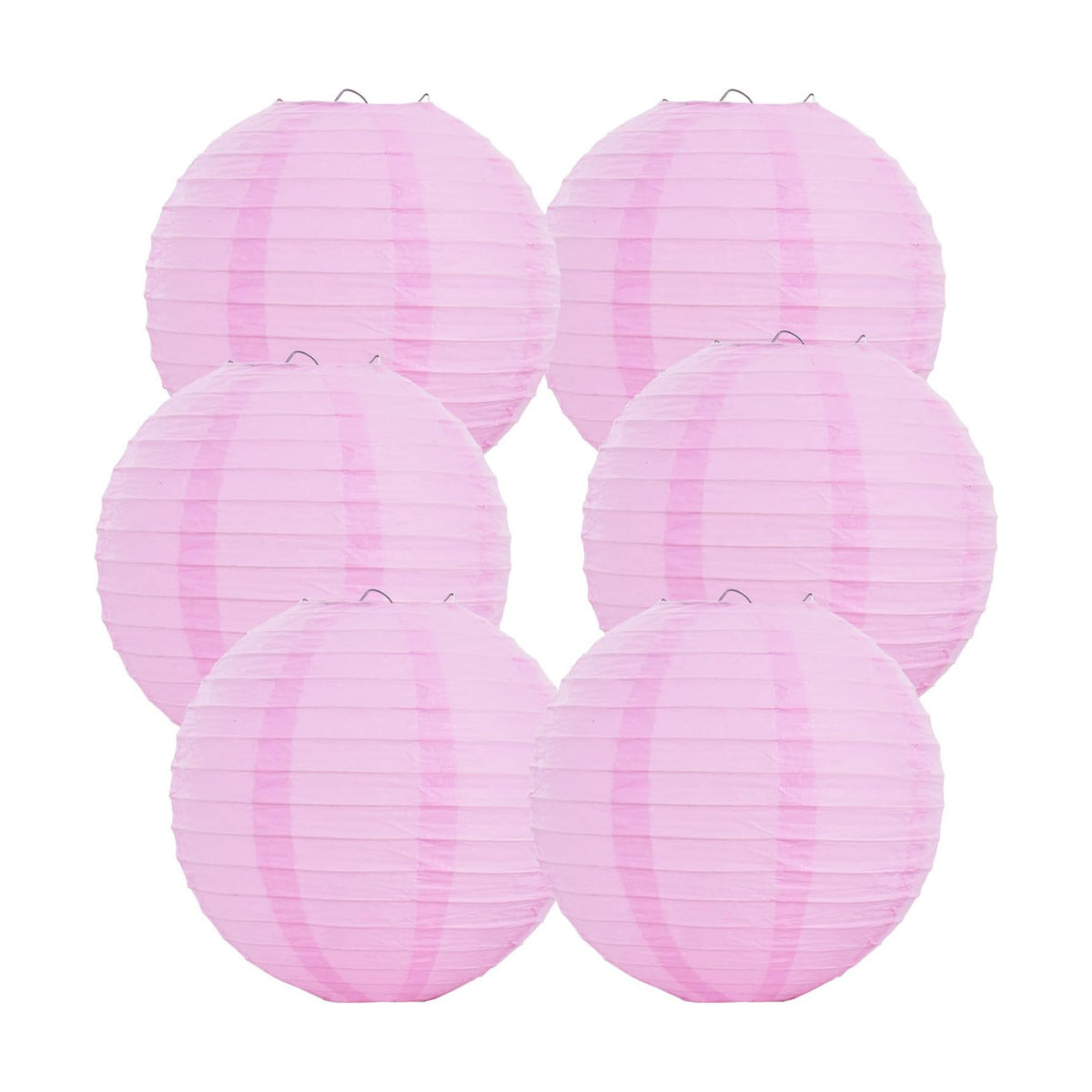 BEISHIDA 12-Inch Round Paper Lanterns Hanging Decorative Chinese Paper Lanterns Lamp for Valentine Birthday Wedding Party Decoration and Baby Bridal Shower（6 Packs） Pink