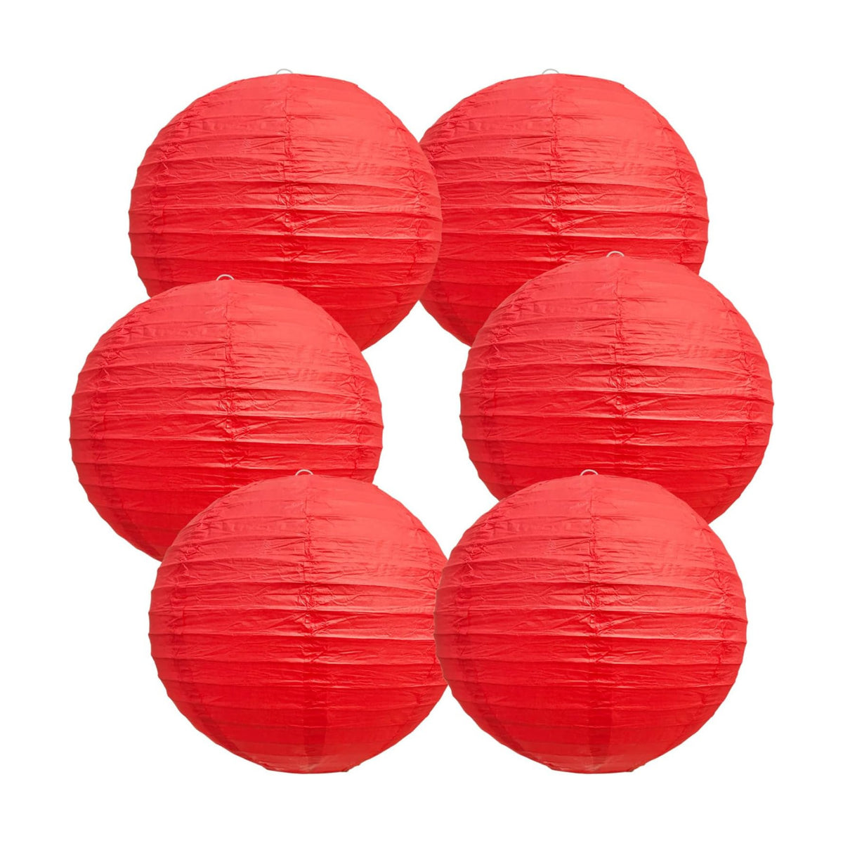 BEISHIDA 10 Inch Red Paper Lanterns 6 Packs Hanging Round Chinese Lantern