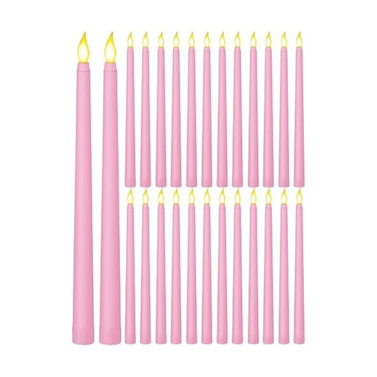 Treela Battery Operated LED Taper Candles,Basic,11 Inch,Pink