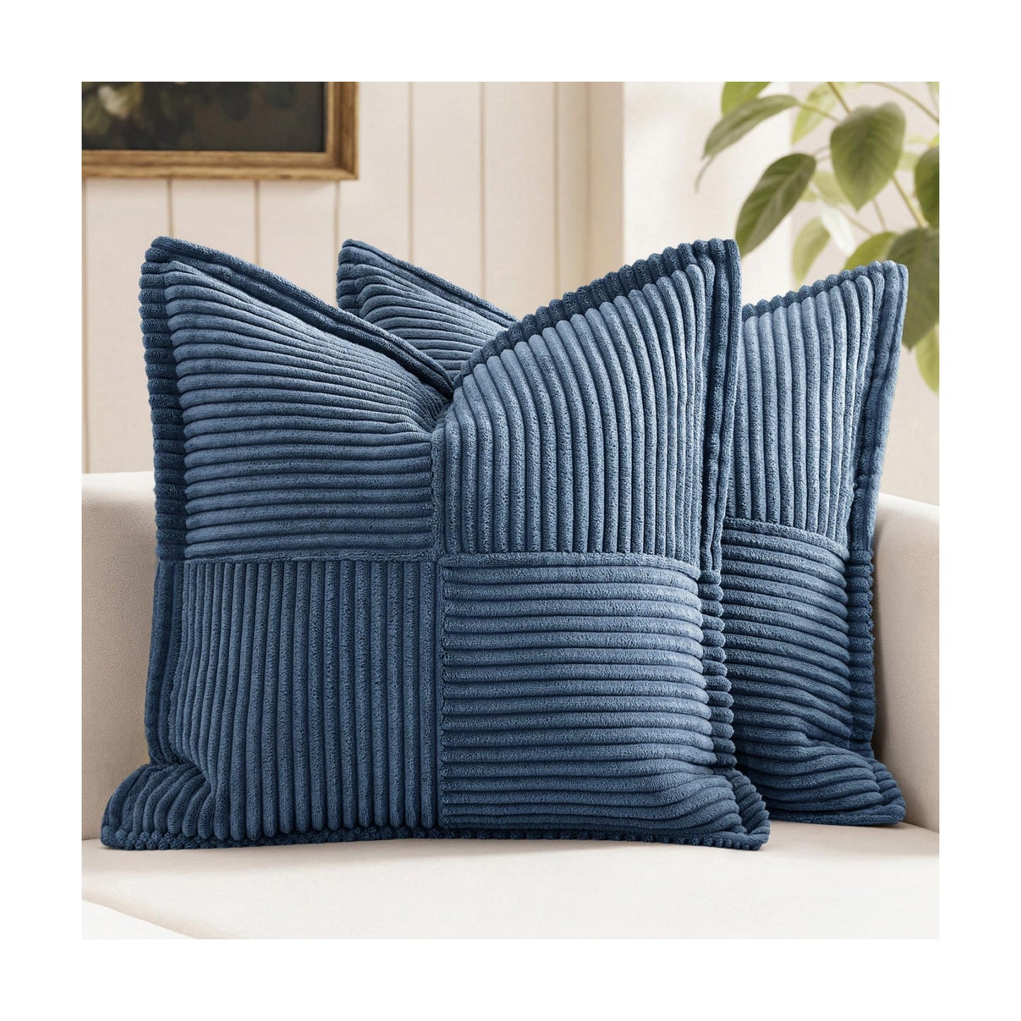 Decorative Throw Pillow Covers / 18 x 18 / Blue / Set of 2