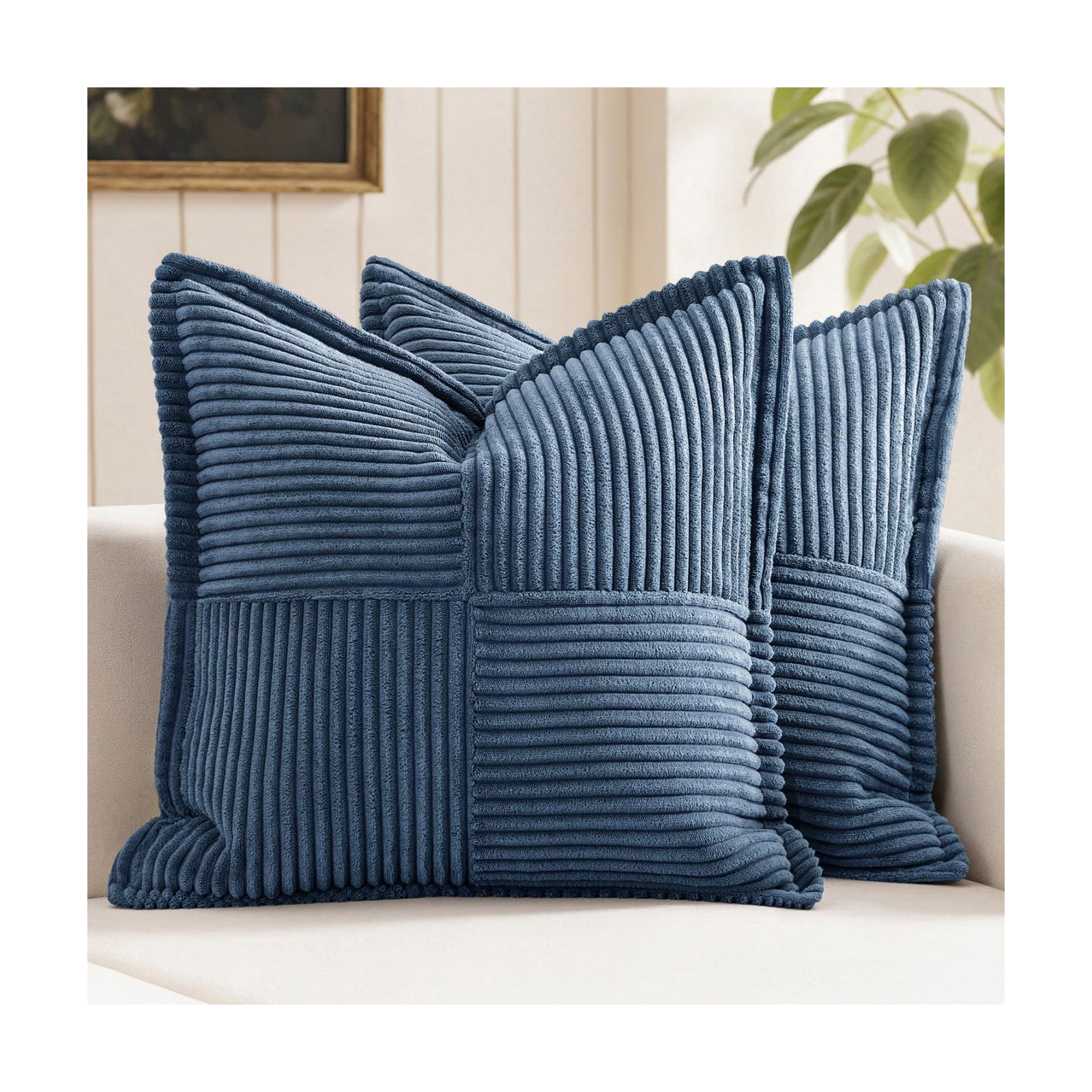 Decorative Throw Pillow Covers / 18 x 18 / Blue / Set of 2